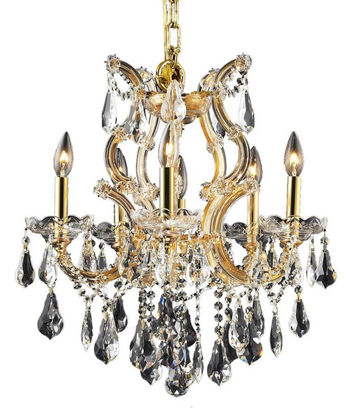 ELEGANT LIGHTING 2801D20G/RC  Maria Theresa 6-Light Dining Room, Gold