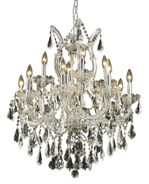ELEGANT LIGHTING 2801D27C/RC  Maria Theresa 13-Light Dining Room, Chrome ELEGANT LIGHTING 2801D27C/RC  Maria Theresa 13-Light Dining Room, Chrome