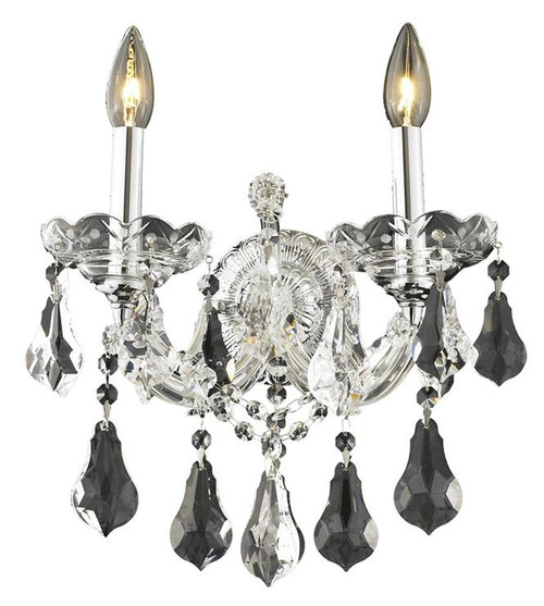 ELEGANT LIGHTING 2801W2C/RC  Maria Theresa 2-Light Wall Sconce, Chrome ELEGANT LIGHTING 2801W2C/RC  Maria Theresa 2-Light Wall Sconce, Chrome