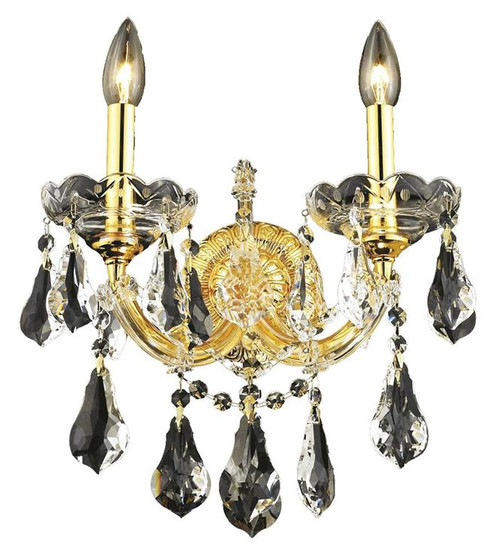 ELEGANT LIGHTING 2801W2G/RC  Maria Theresa 2-Light Wall Sconce, Gold ELEGANT LIGHTING 2801W2G/RC  Maria Theresa 2-Light Wall Sconce, Gold