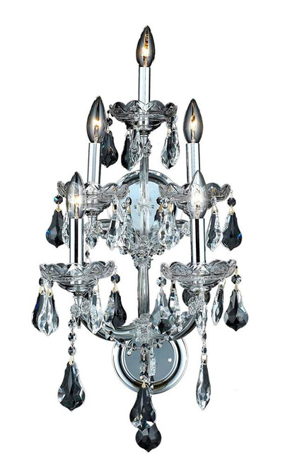 ELEGANT LIGHTING 2801W5C/RC  Maria Theresa 5-Light Wall Sconce, Chrome