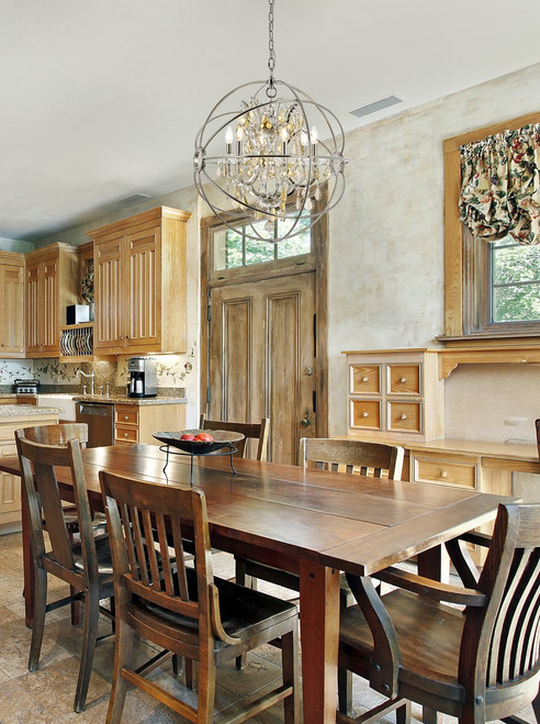 ELEGANT LIGHTING 1130D25PN-GT/RC  Geneva 6-Light Pendant lamp, Polished nickel ELEGANT LIGHTING 1130D25PN-GT/RC  Geneva 6-Light Pendant lamp, Polished nickel