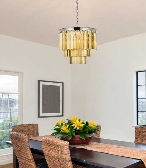 ELEGANT LIGHTING 1201D20PN-GT/RC  Sydney 9-Light Pendant lamp, Polished nickel ELEGANT LIGHTING 1201D20PN-GT/RC  Sydney 9-Light Pendant lamp, Polished nickel