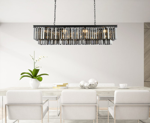 ELEGANT LIGHTING 1202D60MB-SS/RC  Sydney 12-Light Pendant lamp, Mocha Brown