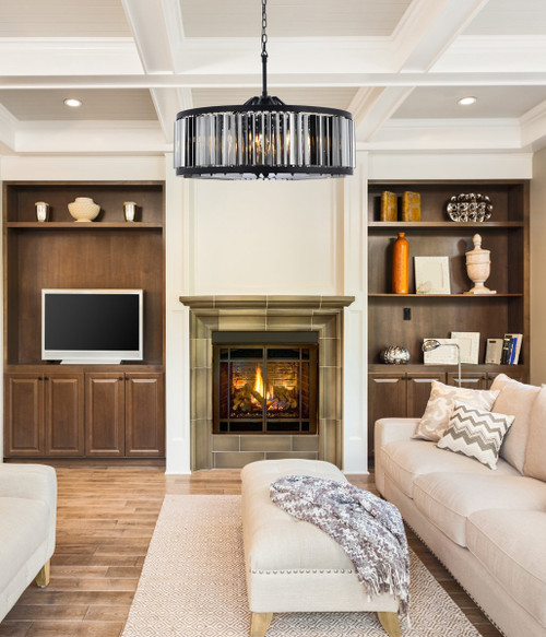 ELEGANT LIGHTING 1203D35MB-SS/RC  Chelsea 10-Light Pendant lamp, Mocha Brown ELEGANT LIGHTING 1203D35MB-SS/RC  Chelsea 10-Light Pendant lamp, Mocha Brown