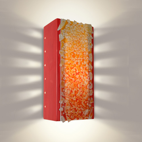 A19 Lighting RE109-MR-MFR 1-Light Rocky Wall Sconce Matador Red and Multi Fire
