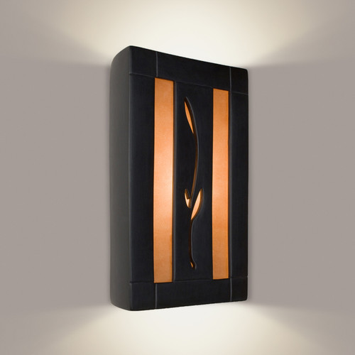 A19 Lighting RE111-MB-RW 1-Light Spring Wall Sconce Matte Black and Rosewood