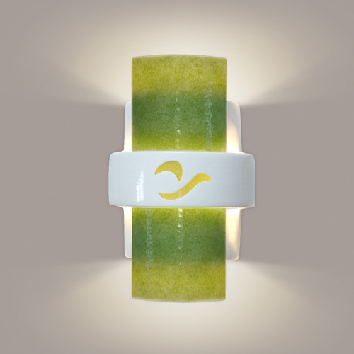 A19 Lighting RE121-WG-LM 1-Light South Beach Wall Sconce White Gloss and Lime