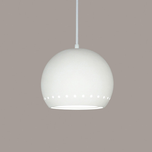 A19 Lighting P1603-WCC 1-Light St. Vincent Pendant: Bisque (White Cord & Canopy)