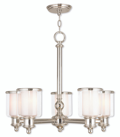 LIVEX LIGHTING 40905-35 5-Light Chandelier, Polished Nickel