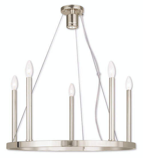 LIVEX LIGHTING 40905-35 5-Light Chandelier, Polished Nickel