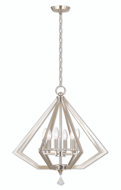 LIVEX LIGHTING 40905-35 5-Light Chandelier, Polished Nickel