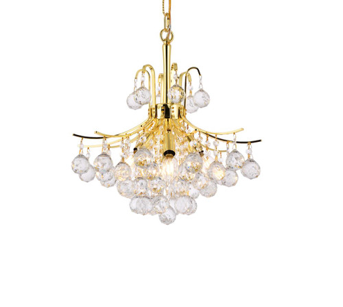 ELEGANT LIGHTING V8000D16G/RC  8000 Toureg Collection Hanging Fixture D16in H18in Lt:6 Gold Finish (Royal Cut Crystals)