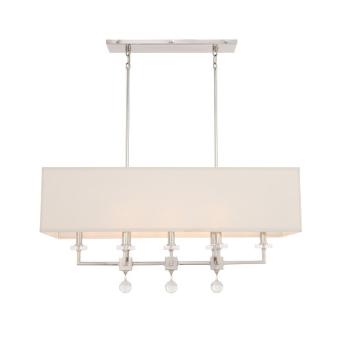 CRYSTORAMA 8109-PN Paxton 8 Light Polished Nickel Linear Chandelier