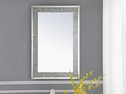 Elegant Decor MR9173 31.5 Inch Rectangle Crystal Mirror In Clear Finish