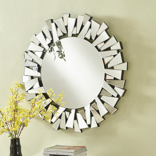 Elegant Decor MR9133 Sparkle 31.5 in. Contemporary Round Mirror in Clear