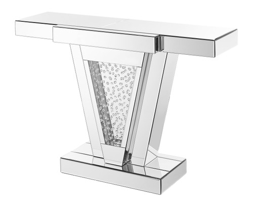 Elegant Decor MF91014 47 inch Rectangle Crystal Console Table in Clear Mirror Finish