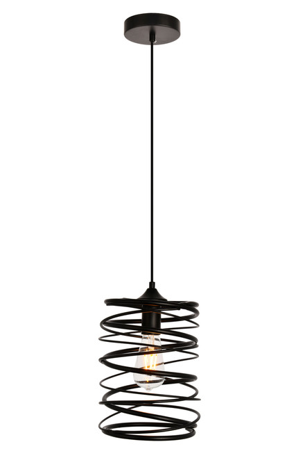 Living District LDPD2086 Hopper Collection Pendant D7.9 H11.8 Lt:1 Black Finish