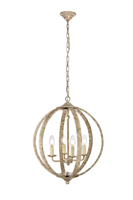 Living District LD6011D18WD Marlow Collection Pendant D18 H22.5 Lt:4 Weathered Dove Finish