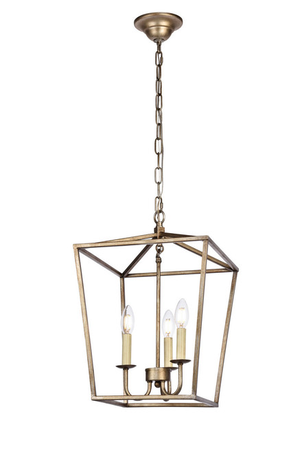 LIVING DISTRICT LD6008D12S Maddox Collection Pendant D12.5 H18.25 Lt:3 Vintage Sliver Finish