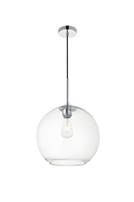 Living District LD2224C Baxter 1 Light Chrome Pendant With Clear Glass