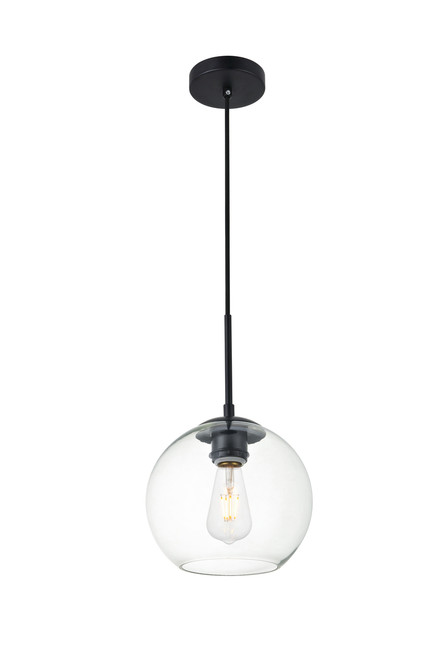 Living District LD2206BK Baxter 1 Light Black Pendant With Clear Glass