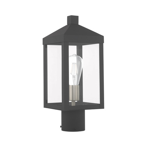 LIVEX LIGHTING 20590-76 1 Light Scandinavian Gray Outdoor Post Top Lantern