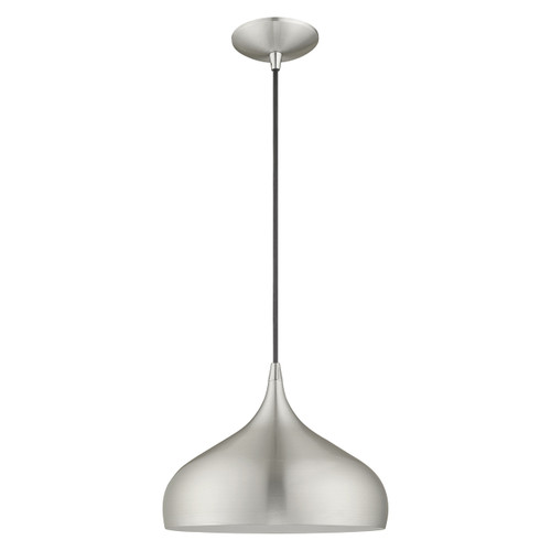 LIVEX LIGHTING 41172-66 1-Light Mini Pendant, Brushed Aluminum LIVEX LIGHTING 41172-66 1-Light Mini Pendant, Brushed Aluminum