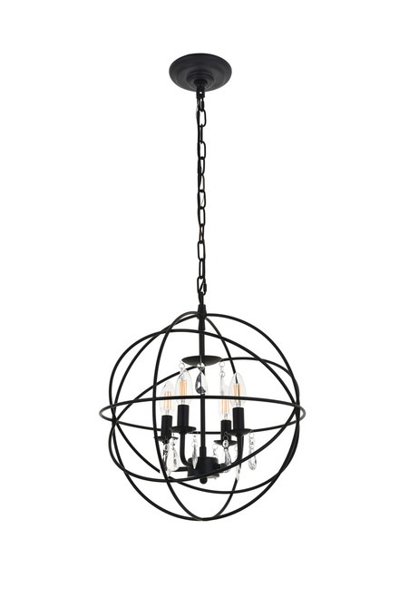 Living District LD5055D16MB Wallace 4 light Matte Black Pendant