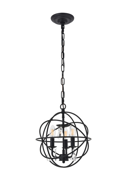 Living District LD5055D12MB Wallace 3 light Matte Black Pendant