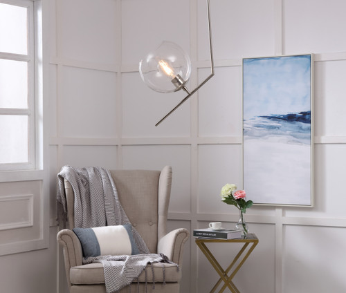 Living District LD8033D10C Ryland 1 light Chrome and Clear glass pendant