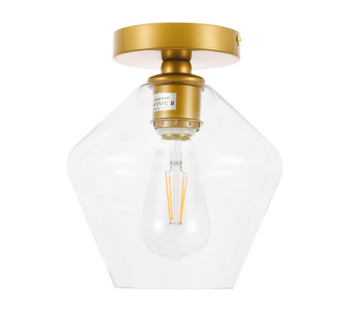 Living District LD2254BR Gene 1 light Brass and Clear glass Flush mount