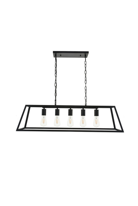 Living District LD4061D38BK Resolute 5 light black Pendant