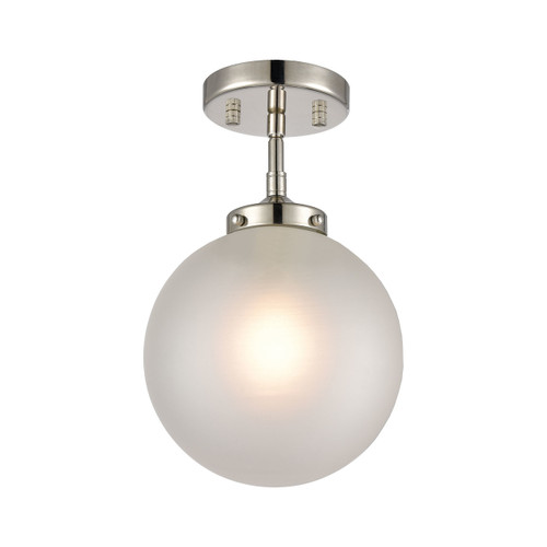 ELK LIGHTING 15361/1 Boudreaux 1-Light Mini Pendant in Polished Nickel with Frosted