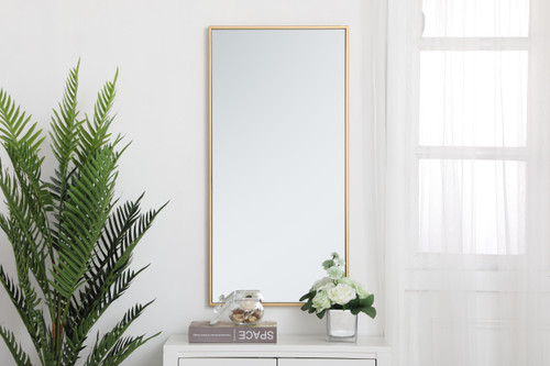 Elegant Decor MR41836BR Eternity Metal frame rectangle mirror 18 inch in Brass