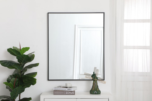 Elegant Decor MR43036BK Eternity Metal frame rectangle mirror 30 inch in Black