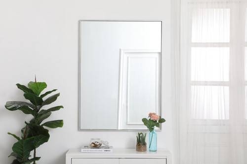 Elegant Decor MR43040S Eternity Metal frame rectangle mirror 30 inch in Sliver