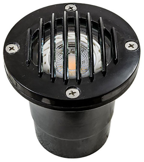 DABMAR LIGHTING FG317-LED5-B FIBERGLASS WELL LIGHT W/GRILL 5W LED MR16 12V, Black