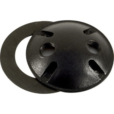 DABMAR LIGHTING P-11-2/B ROUND BOX COVER W/TWO 1/2" HOLE BLACK, Black