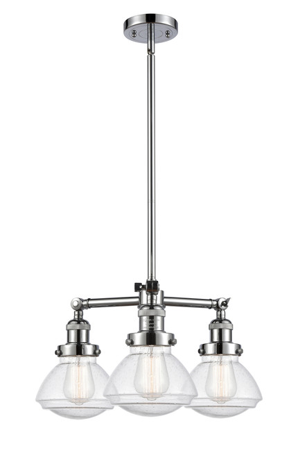 INNOVATIONS LIGHTING 207-PC-G324-LED Olean 3 Light Chandelier, Polished Chrome