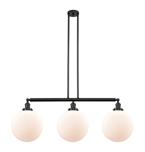 INNOVATIONS LIGHTING 213-BK-G201-12-LED XX-Large Beacon 3 Light Island Light, Matte Black