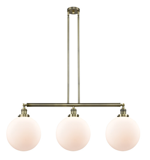 INNOVATIONS LIGHTING 213-AB-G201-12-LED XX-Large Beacon 3 Light Island Light, Antique Brass