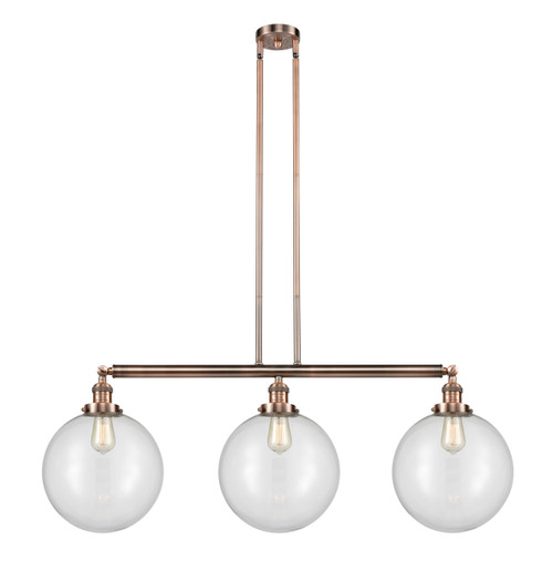 INNOVATIONS LIGHTING 213-AC-G202-12-LED XX-Large Beacon 3 Light Island Light, Antique Copper