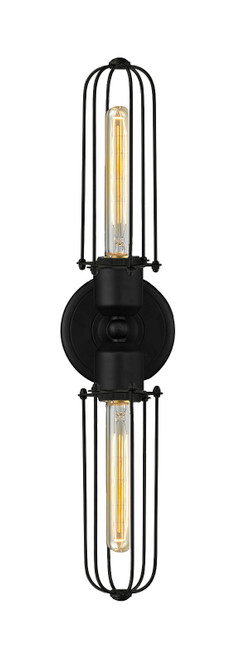 INNOVATIONS LIGHTING 900-2W-BK-CE225-BK Muselet 2 Light Bath Vanity Light, Matte Black