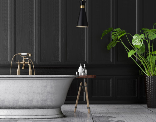 Z-LITE 728P8-MB-HBR 1 Light Pendant,Matte Black + Heritage Brass