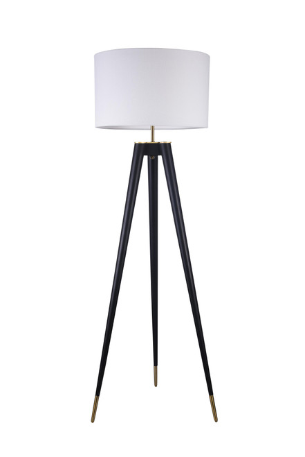BETHEL INTERNATIONAL MFL17X-GD 1-Light Floor Lamp,Black & Brass