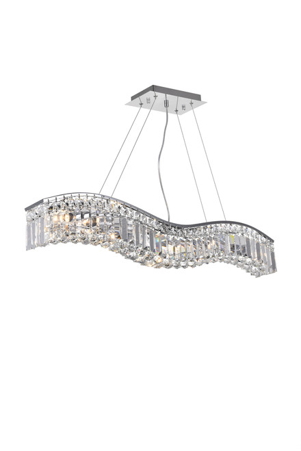 CWI LIGHTING 8004P36C-A (clear) 7 Light Down Chandelier with Chrome finish