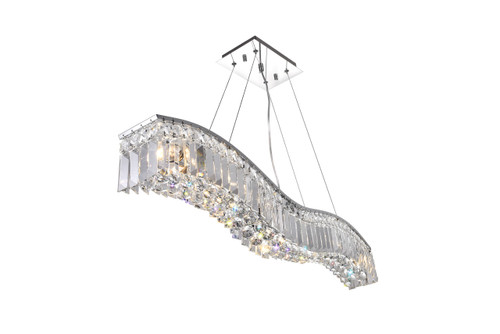 CWI LIGHTING 8004P30C-A (Clear) 5 Light Down Chandelier with Chrome finish