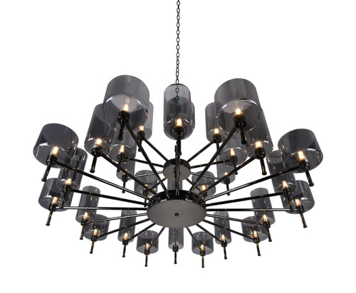 CWI LIGHTING 5526P48-30-612 30 Light Up Chandelier with Pearl Black finish