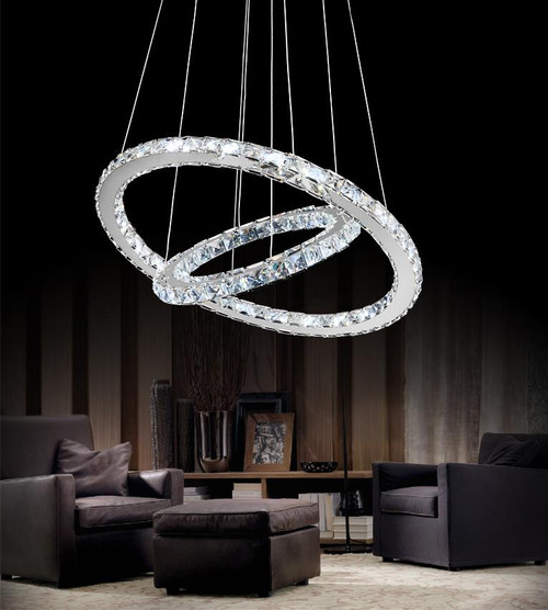 CWI LIGHTING 5080P20ST-2R LED  Chandelier with Chrome finish